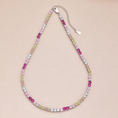 [Echo Fine ]Delicate Colorful Tennis Necklace