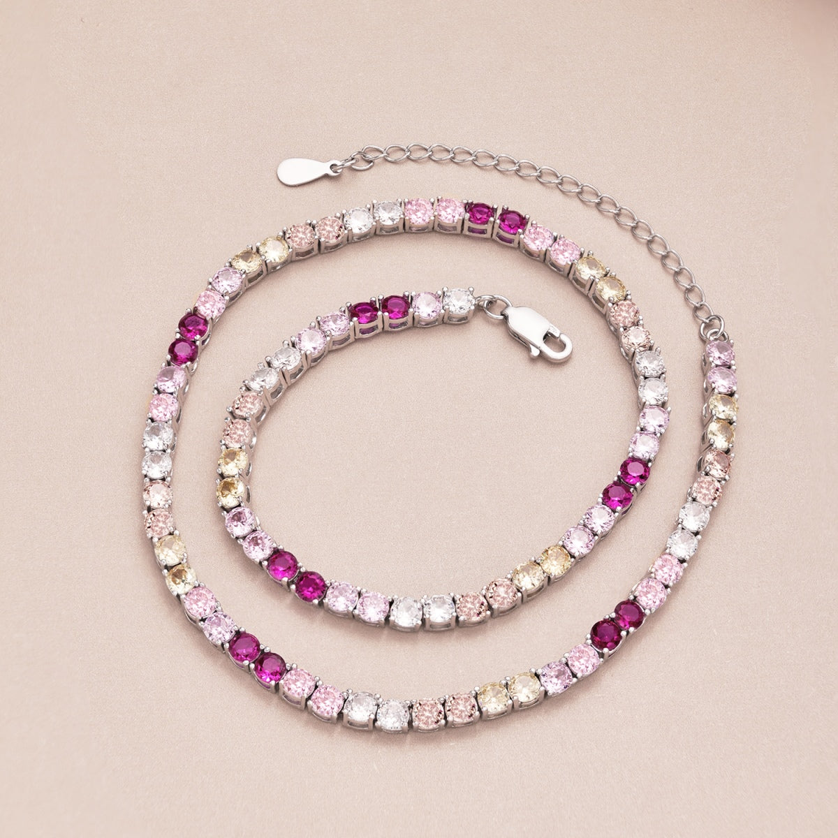 [Echo Fine ]Delicate Colorful Tennis Necklace