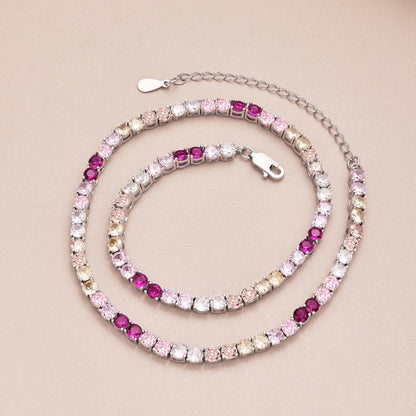 [Echo Fine ]Delicate Colorful Tennis Necklace