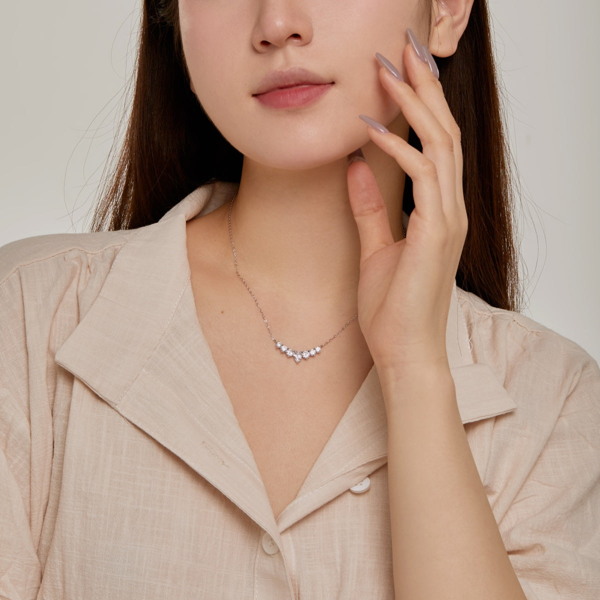 [Echo Fine ]Dainty Colorful Heart Necklace