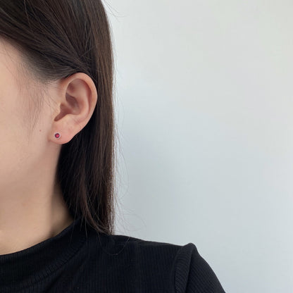 [Echo Fine ]Sparkling Colorful Round Shape Earrings