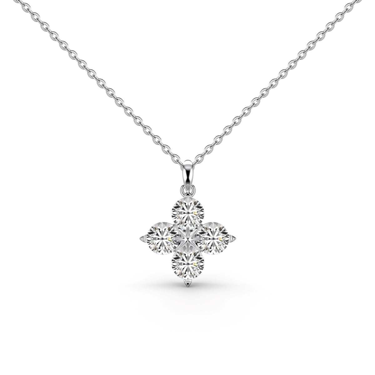[Echo Fine ]Four-Leaf Clover And Eight-Pointed Star Necklace