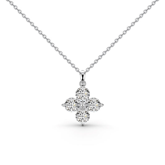 [Echo Fine ]Four-Leaf Clover And Eight-Pointed Star Necklace