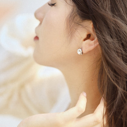 [Echo Fine ]Dainty Bread Pearl Earrings