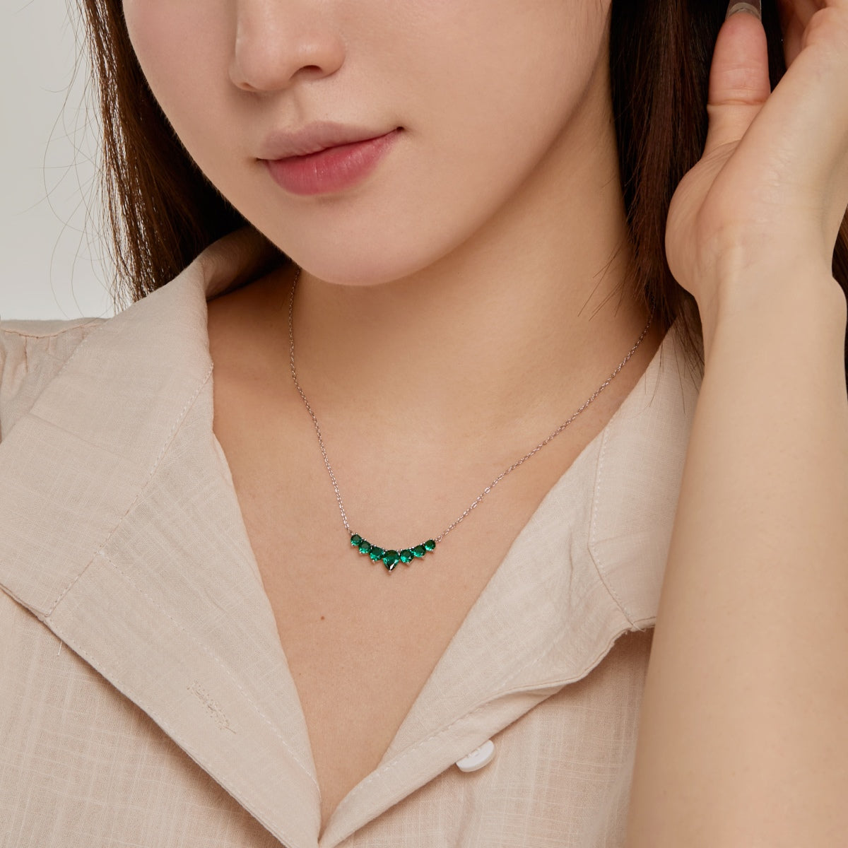 [Echo Fine ]Dainty Colorful Heart Necklace