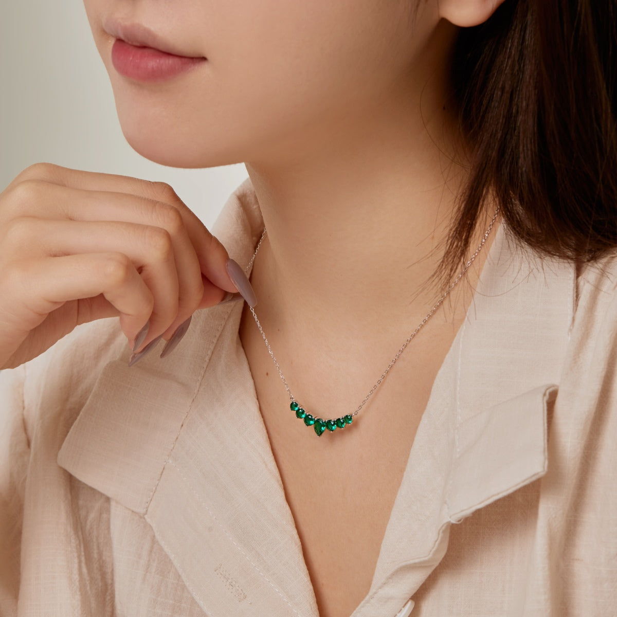 [Echo Fine ]Dainty Colorful Heart Necklace