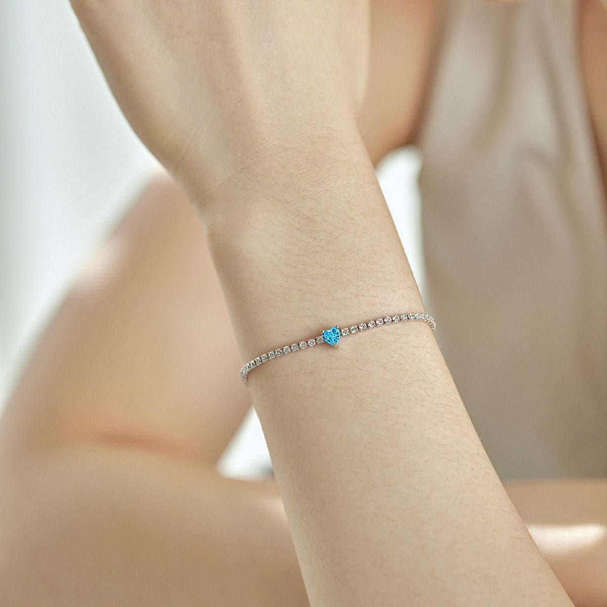 [Echo Fine ]0.5 Carat Elegant Romantic Heart Shape Lover Bracelet