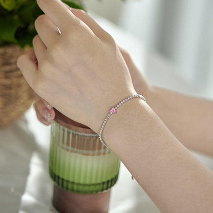 [Echo Fine ]0.5 Carat Elegant Romantic Heart Shape Lover Bracelet