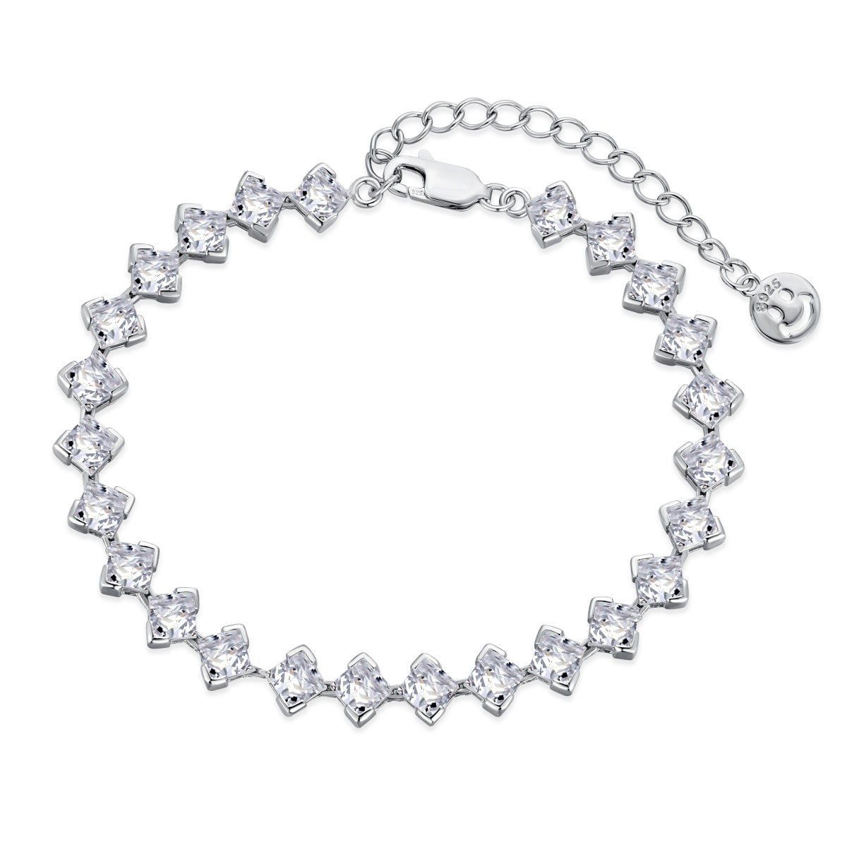 [Echo Fine ]0.5 Carat Ornate Princess Cut Daily Bracelet