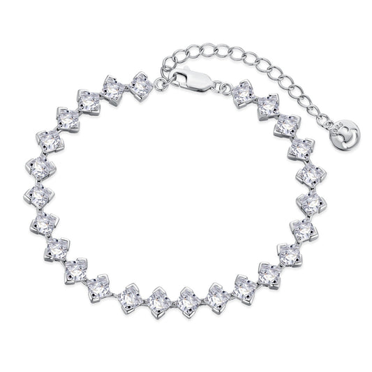[Echo Fine ]0.5 Carat Ornate Princess Cut Daily Bracelet