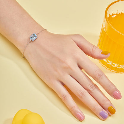 [Echo Fine ]2.0 Carat Sparkling Colorful Emerald Cut Daily Bracelet
