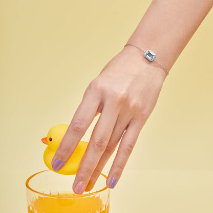 [Echo Fine ]2.0 Carat Sparkling Colorful Emerald Cut Daily Bracelet