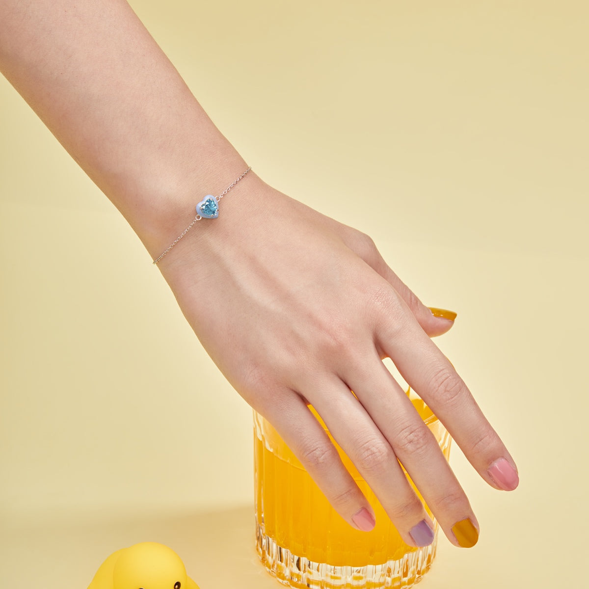 [Echo Fine ]Sparkling Romantic Heart Shape Lover Bracelet