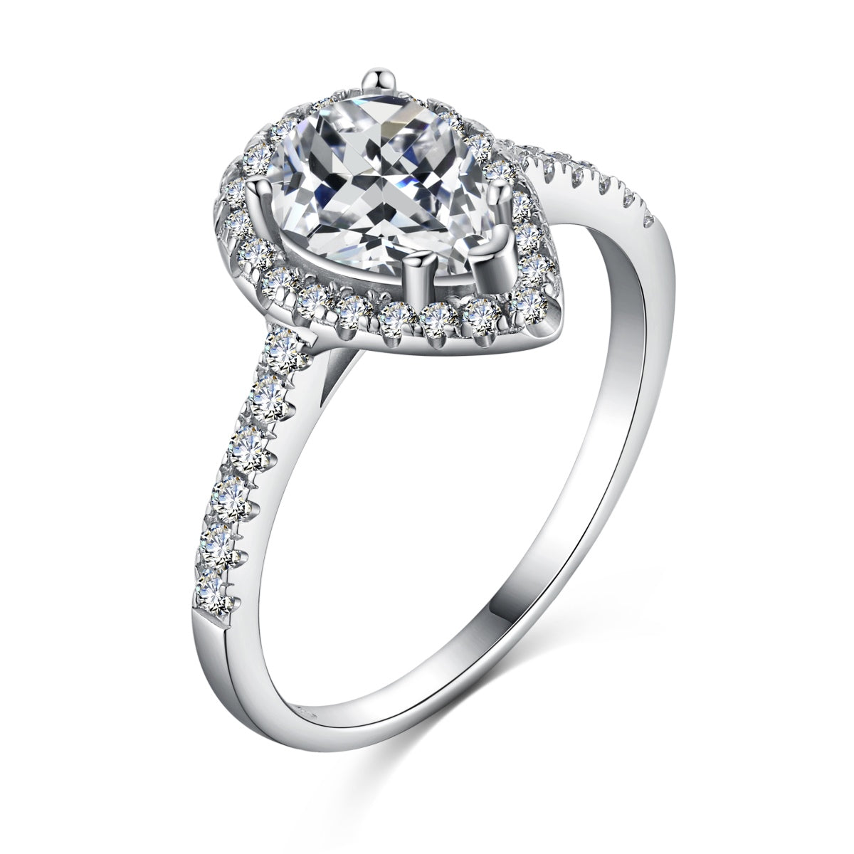 [Echo Fine ]1.0 Carat Luxurious Resplendent Water Drop Shape Wedding Ring
