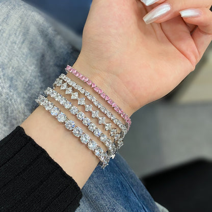 [Echo Fine ]0.5 Carat Ornate Princess Cut Daily Bracelet