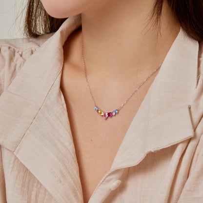 [Echo Fine ]Dainty Colorful Heart Necklace