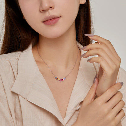 [Echo Fine ]Dainty Colorful Heart Necklace