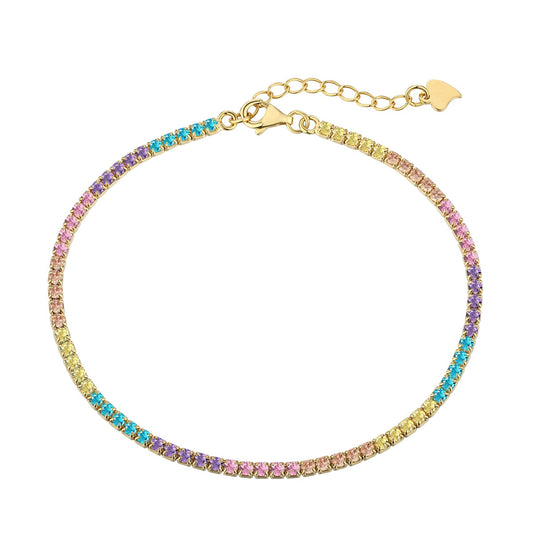[Echo Fine ]Dazzling Colorful Round Cut Daily Bracelet