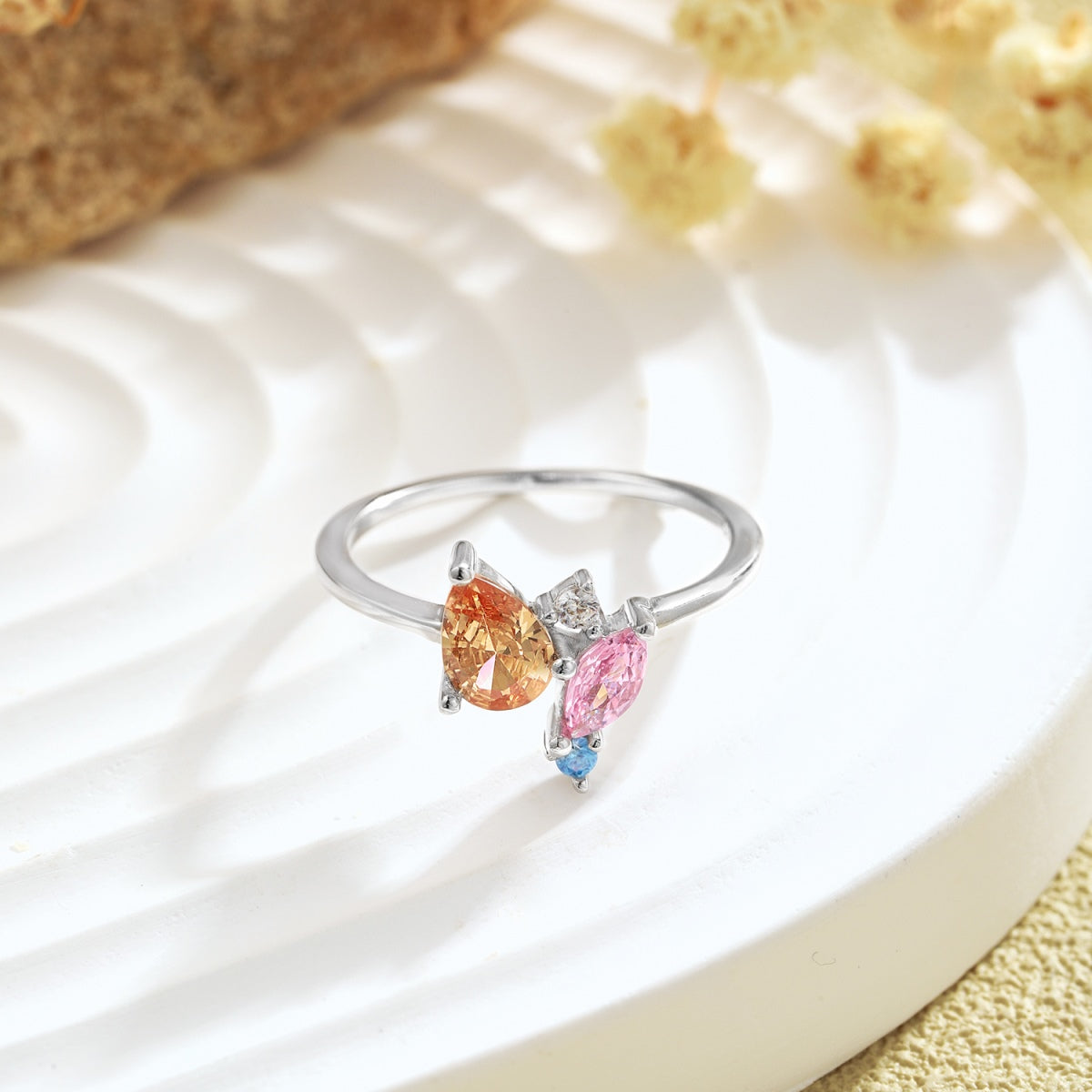 [Echo Fine ]Radiant Colorful Multi Cut Daily Ring
