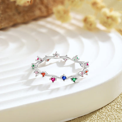 [Echo Fine ]Radiant Colorful Round Cut Daily Ring