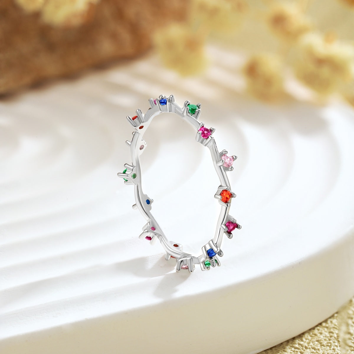 [Echo Fine ]Radiant Colorful Round Cut Daily Ring