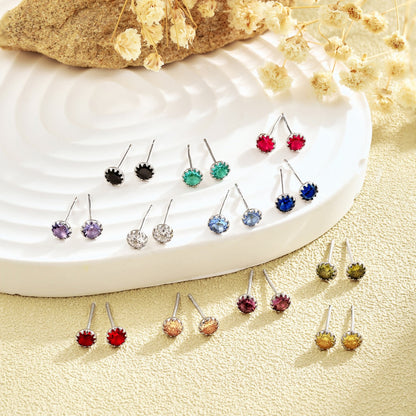 [Echo Fine ]Sparkling Colorful Round Shape Earrings