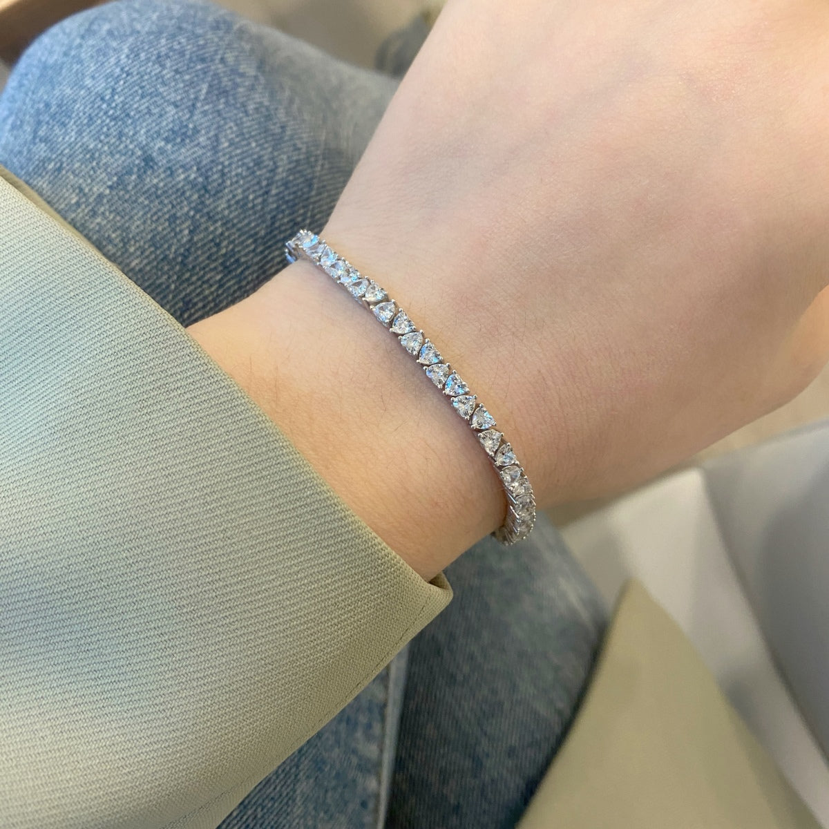 [Echo Fine ]Dazzling Romantic Heart Shape Lover Bracelet