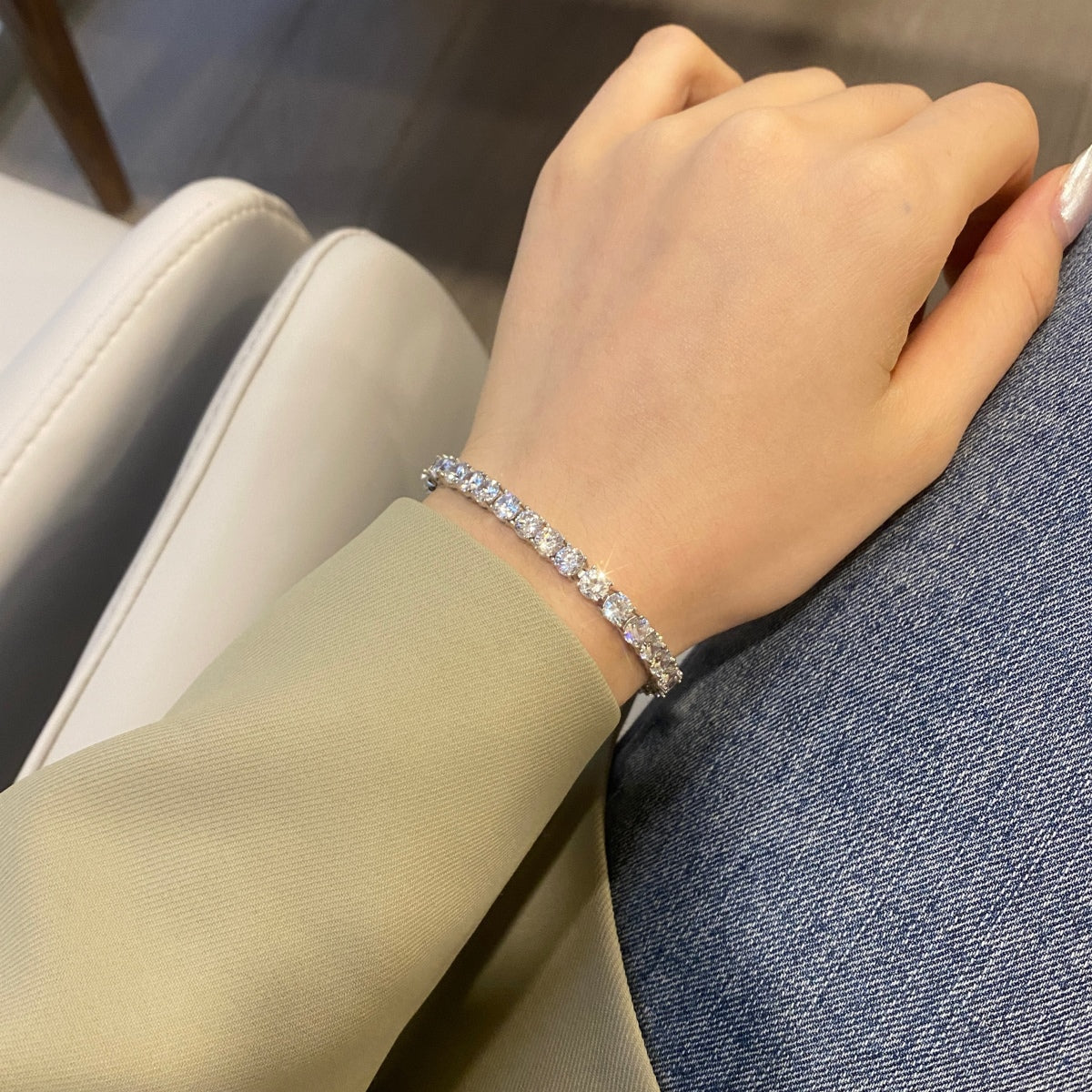 [Echo Fine ]Ornate Sparkling Round Cut Wedding Bracelet