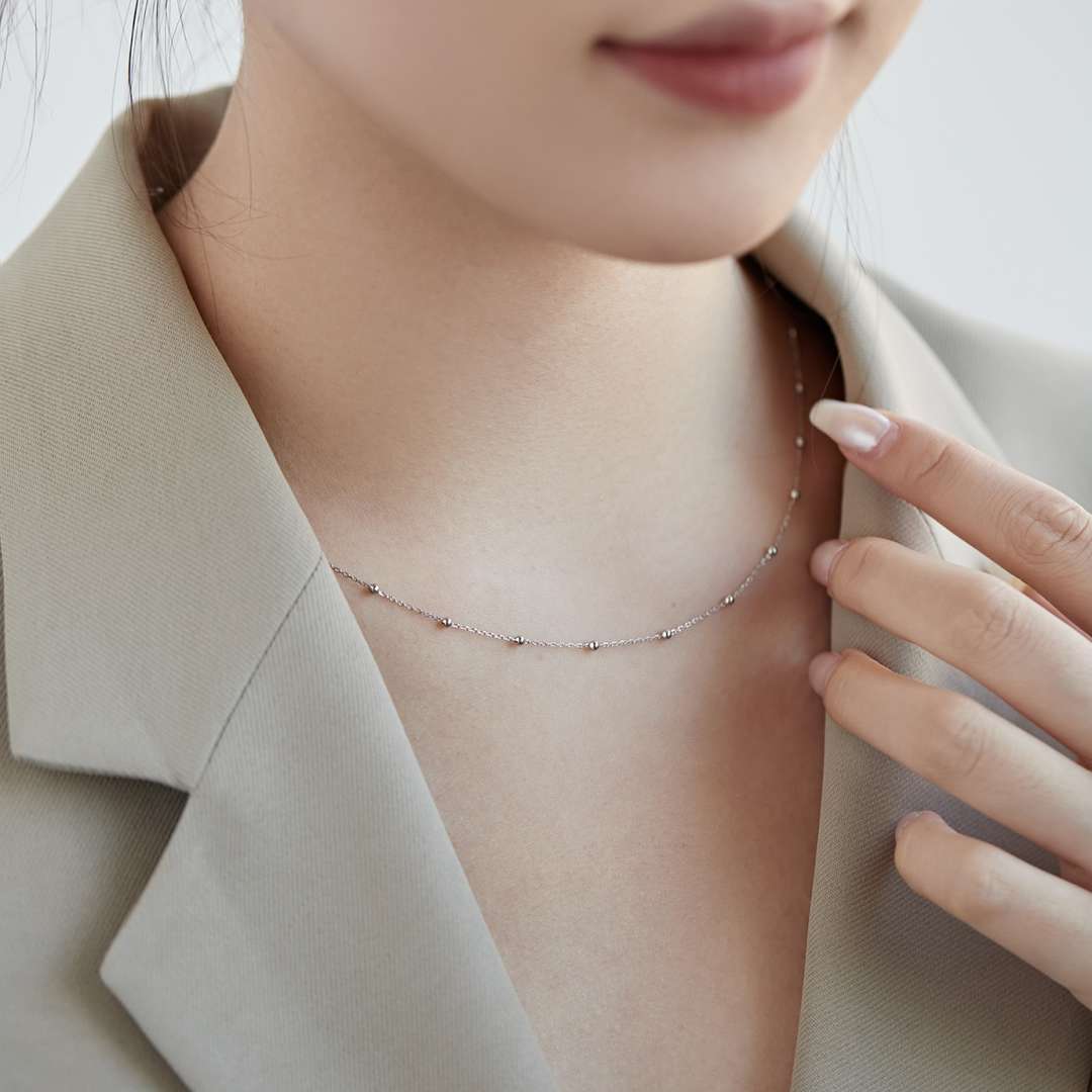 [Echo Fine ]Small Bead Clavicle Chain Simple Necklace
