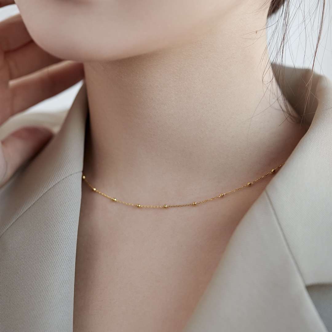 [Echo Fine ]Small Bead Clavicle Chain Simple Necklace