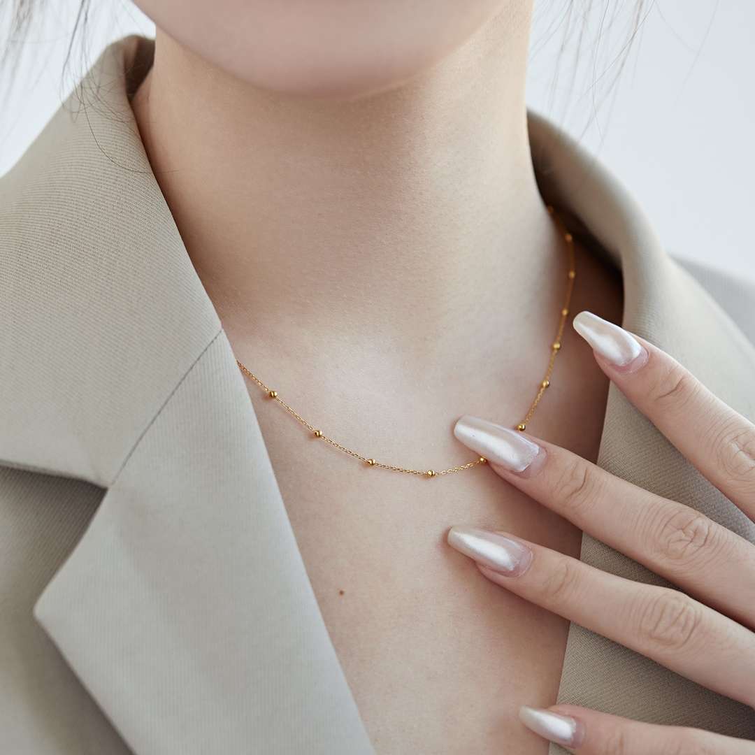 [Echo Fine ]Small Bead Clavicle Chain Simple Necklace