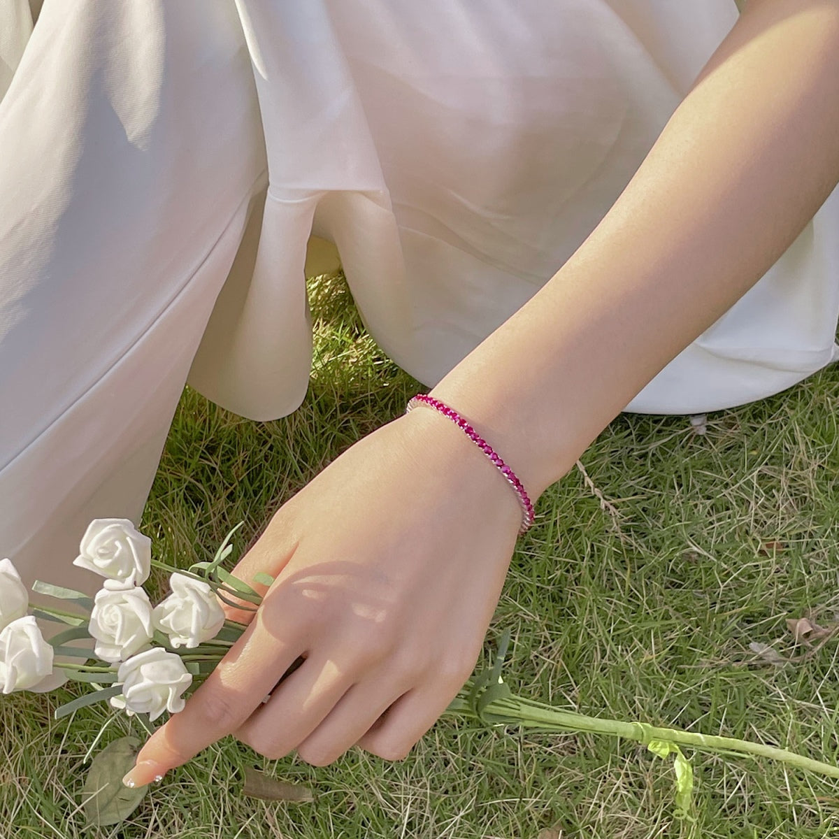 [Echo Fine ]Radiant Colorful Round Cut Party Bracelet