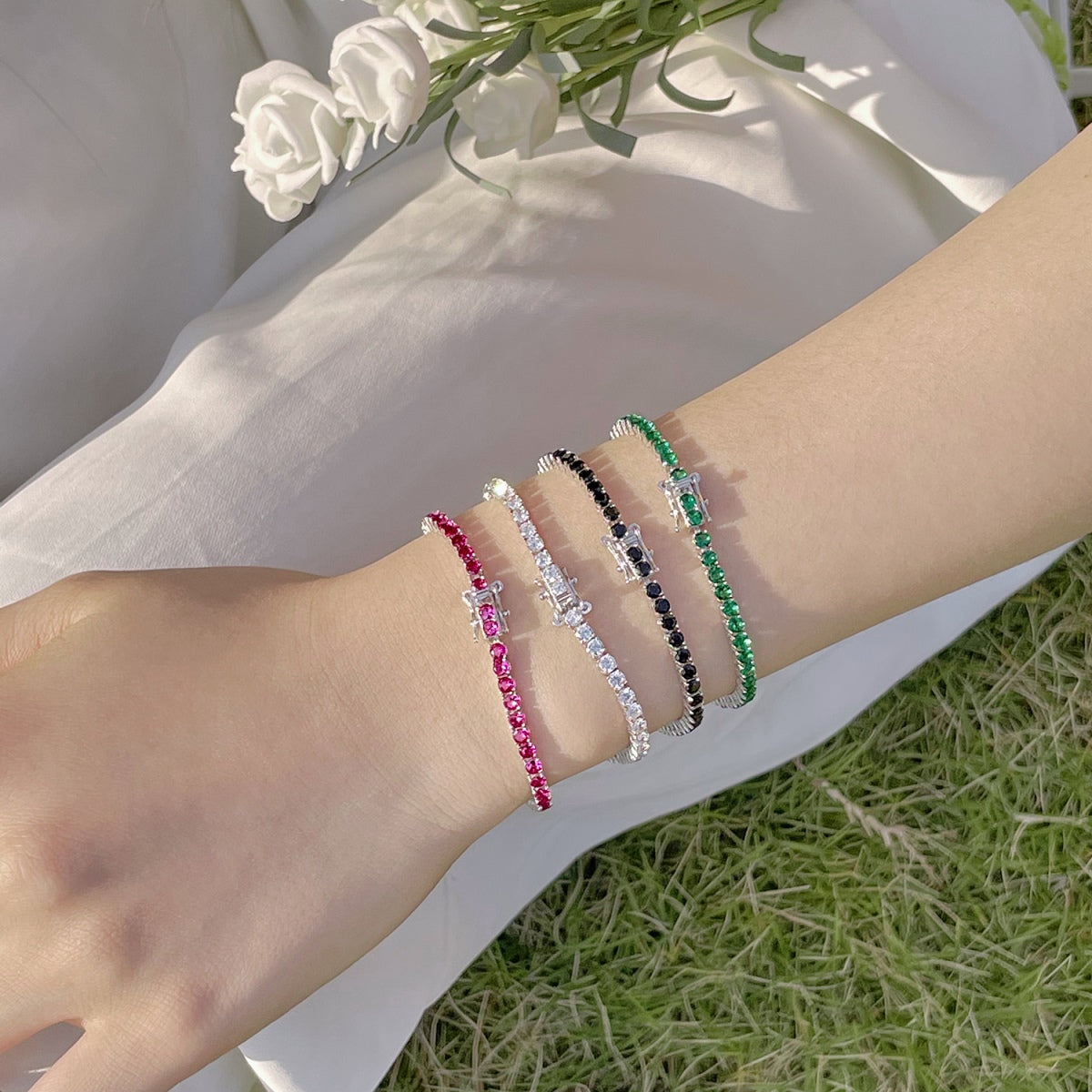 [Echo Fine ]Radiant Colorful Round Cut Party Bracelet