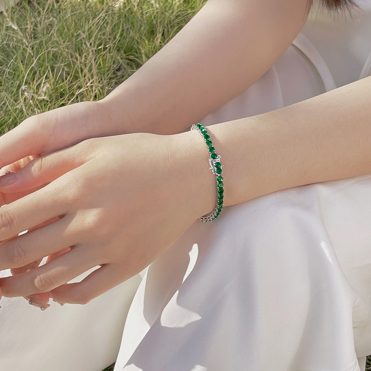 [Echo Fine ]Radiant Colorful Round Cut Party Bracelet