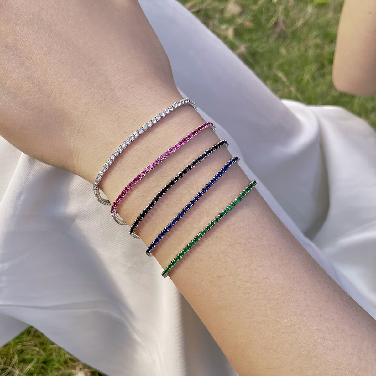 [Echo Fine ]Radiant Colorful Round Cut Party Bracelet