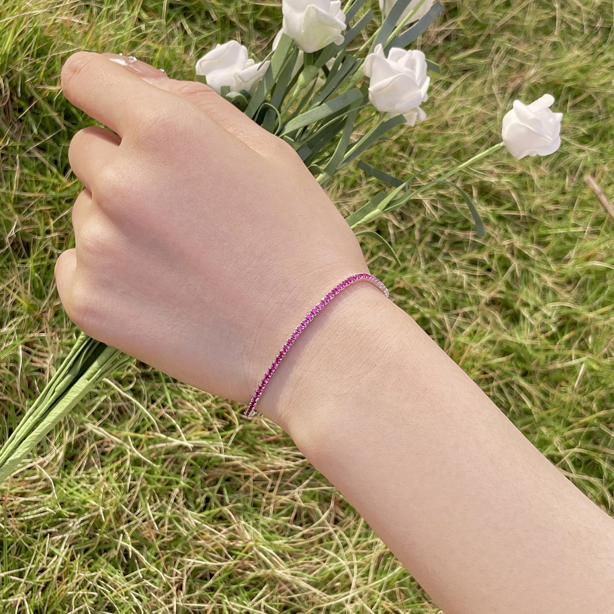[Echo Fine ]Radiant Colorful Round Cut Party Bracelet