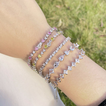 [Echo Fine ]0.5 Carat Ornate Princess Cut Daily Bracelet