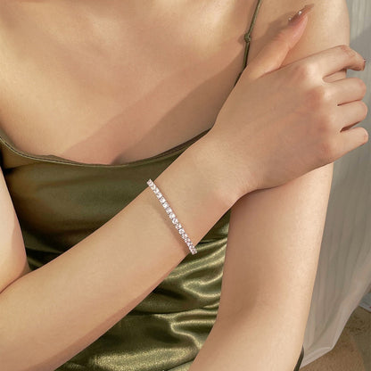 [Echo Fine ]Luxurious Ornate Round Cut Tennis Bracelet