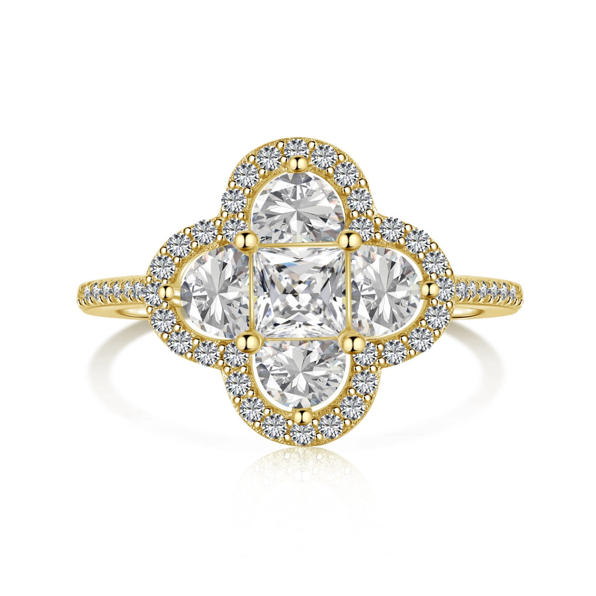 [Echo Fine ]Luxurious Eternity Flower Shape Banquet Ring