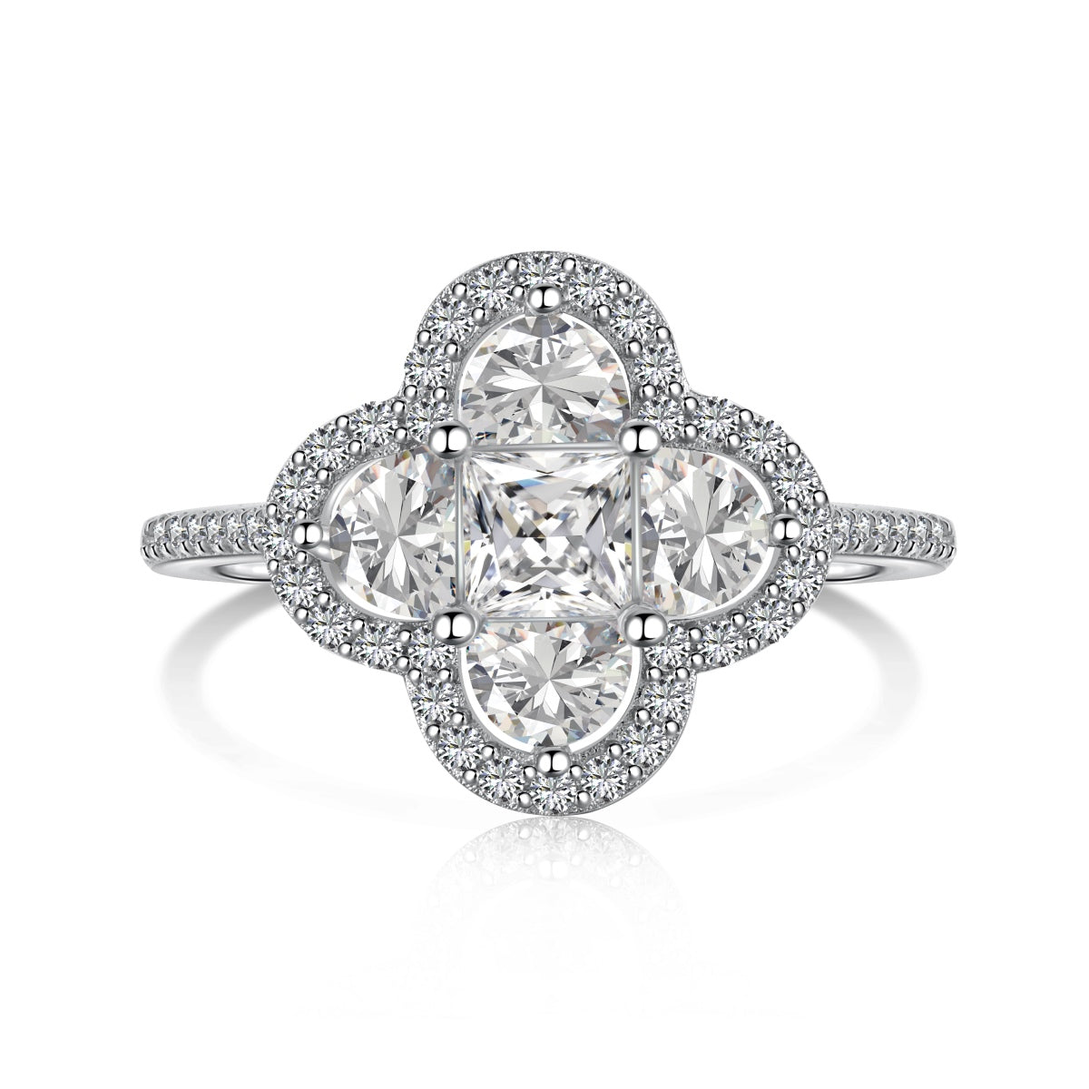 [Echo Fine ]Luxurious Eternity Flower Shape Banquet Ring