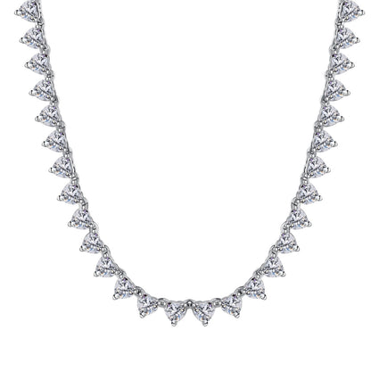[Echo Fine ]Ornate Heart Cut Tennis Necklace