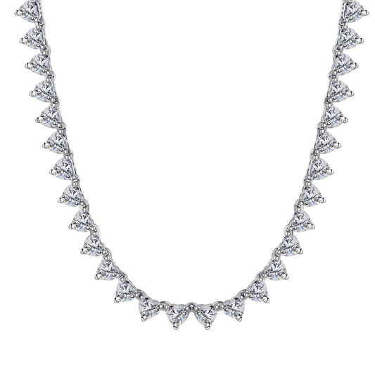 [Echo Fine ]Ornate Heart Cut Tennis Necklace