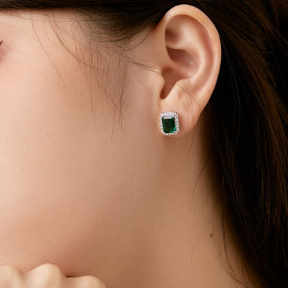 [Echo Fine ]Luxurious Dainty Emerald Cut Banquet Earrings