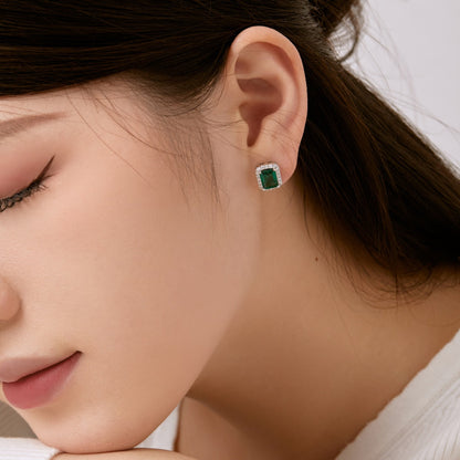 [Echo Fine ]Luxurious Dainty Emerald Cut Banquet Earrings