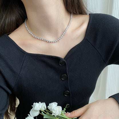 [Echo Fine ]Ornate Heart Cut Tennis Necklace