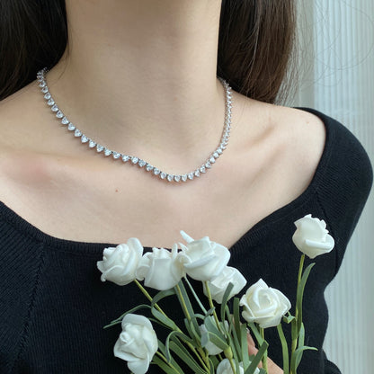 [Echo Fine ]Ornate Heart Cut Tennis Necklace