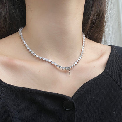 [Echo Fine ]Ornate Heart Cut Tennis Necklace