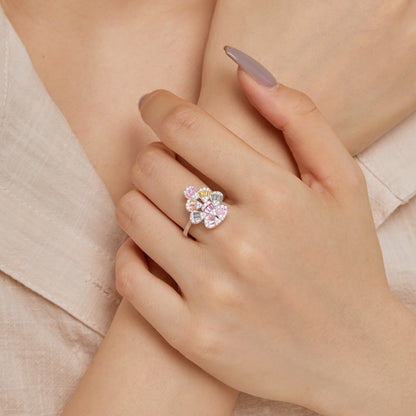 [Echo Fine ]Sparkling Colorful Water Drop Shape Daily Ring
