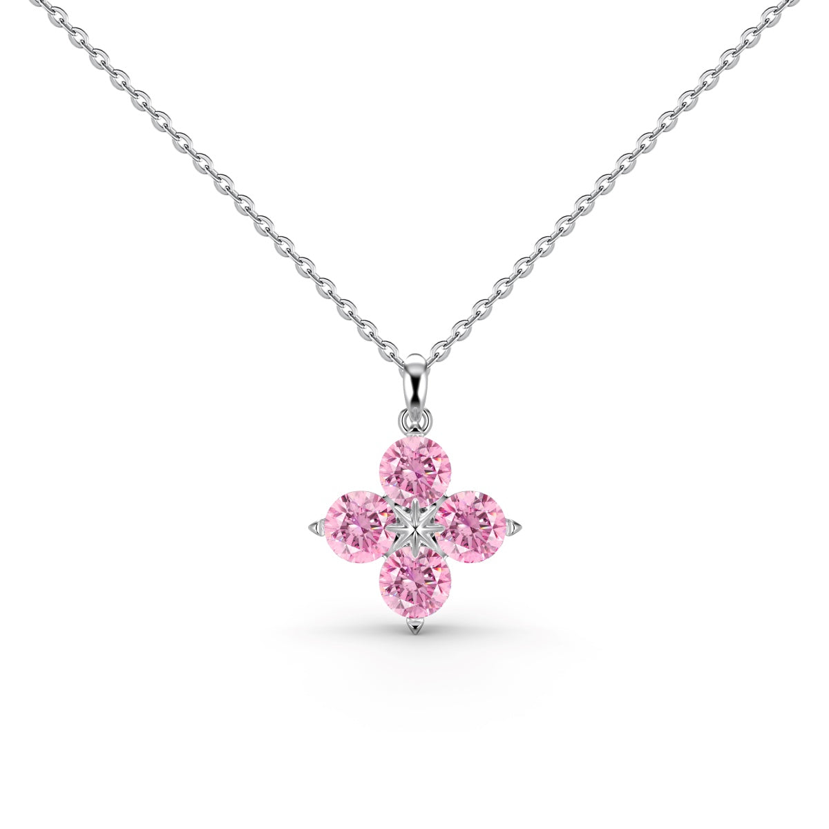 [Echo Fine ]Four-Leaf Clover And Eight-Pointed Star Necklace