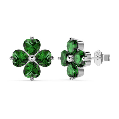 [Echo Fine ]Four-Leaf Clover Ball Earrings
